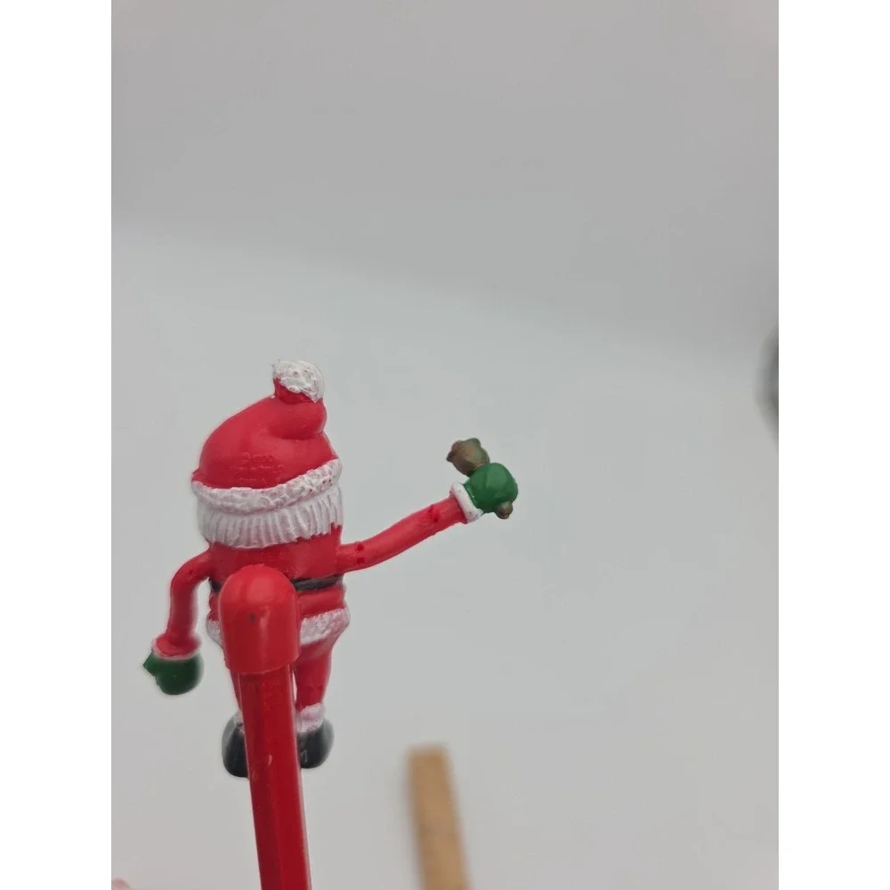 Vintage Fun World Christmas Santa Claus Bendy Pencil Topper & Pencil UNUSED HoHo